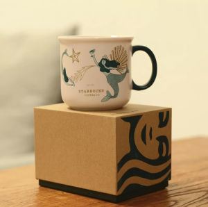 Starbucks Taiwan Anniversary Mermaid Wandering Mug Two-Tailed Mermaid Coffee Cup with Gift Box