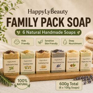 HappyLyBeauty Gentle Handmade Soap | Fragrance-Free Natural Soap for Sensitive Skin | Body Wash | Body Soap | Gentle Cleaning | Cold Process Soap | Muslim Friendly