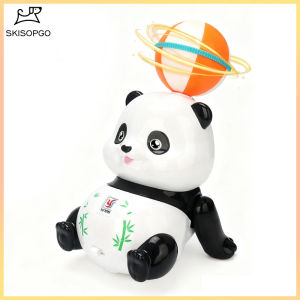 SKISOPGO Electric Panda Crawling Guide Toys music and lights rotate 360 degrees Montessori Early Educational Toys