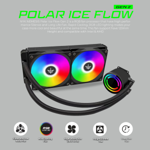 Fan Liquid Cooler Single Fan-Dual Fan RGB NYK Nemesis Polar Ice Flow