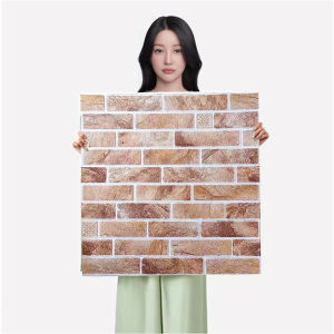 Paldu ID - WALLPAPER DINDING STIKER 70cm x 70cm Motif Batik Bunga Salur Batu Bata Ekspose 3D Foam Aesthetic Wallpaper Dekorasi Ruang Tamu Dinding Kamar Plafon Kamar Mandi Cabinet Dapur Lemari Meja Kayu