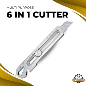 6in1 Multi Purpose Paper Cutter with Screwdriver Can Opener Blade Bottle Opener and Ruler High Quality Metal Tropa Hardware