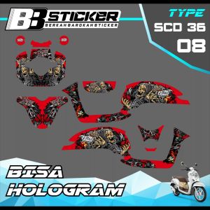 Decal Scoopy BISA HOLOGRAM Full Body Full Block Dekal New Fi 2017 2018 2019  Scd 36