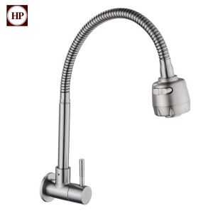 🔥 H Power 🔥 ก๊อกน้ำซิงค์ ก๊อกน้ำติดผนัง แบบนอน ปรับได้ 2 ระดับ สแตนเลส 304 หมุนได้360 HP-015 👍👍Flash Sale👍?