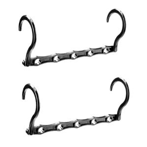 1/2pcs Multifunctional Magic Hook Hanger Space-saving 5 Holes Hanger Simple Folding Windproof Clothes Hanger Apartments Dorms Home