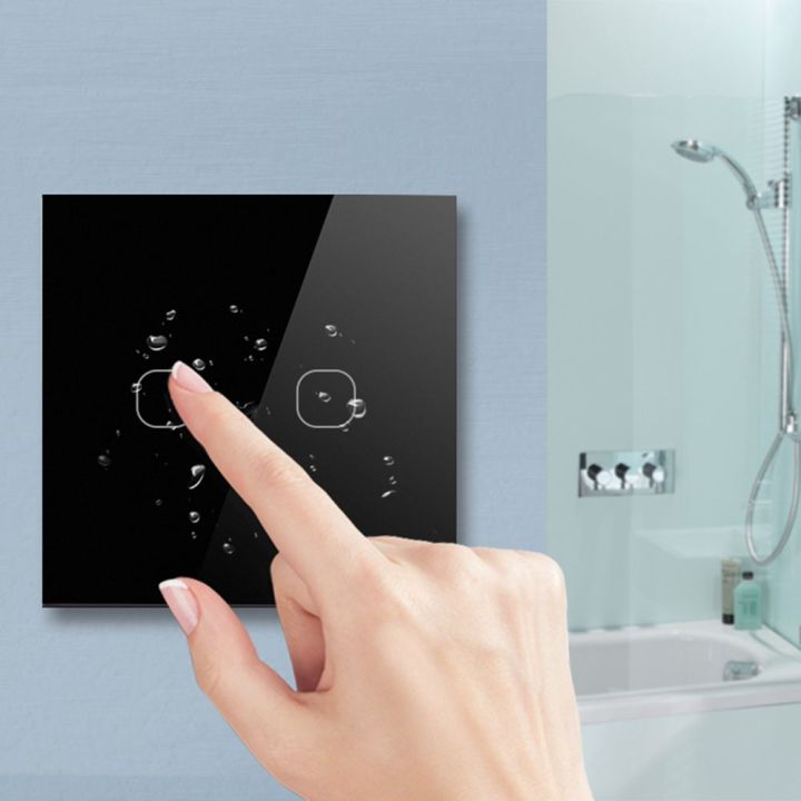 FFDWAA EU Tempered Glass Panel 1/2/3 Gang Touch Switch 1 Way Wall