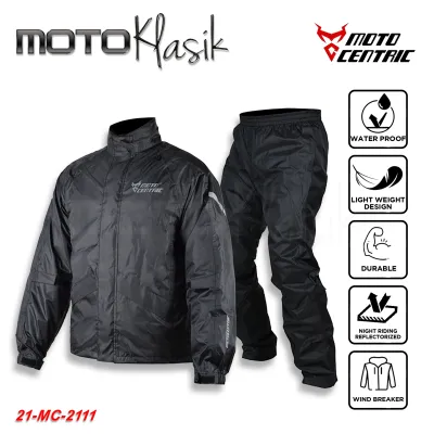 MOTOCENTRIC RAINCOAT 21-MC-2111 / MOTORCYCLE RAIN BUSTER WATER REPELLENT BREATHABLE RAIN SUIT RAIN PROTECTION UNISEX