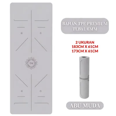 DONMI Matras Yoga FULL TPE 6mm Alas Yoga Mat Alas Olahraga Pilates Karpet Spons Gym