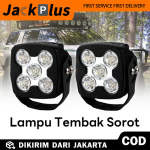 2Pcs Lampu Tembak Sorot 5 Mata Alat Bera 12-24 Volt Truck Mobil Super Terang Sorot Lampu Variasi Mobil Kerja Spotlight Led 5 Mata IC Ganda 50 Watt Lampu Motor Spotlight Motor Mobil Truck Off Road