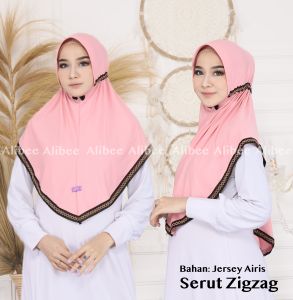 AliMaMa - JILBAB SERUT ZIGZAG - Hijab Instant Jersey Airis Kerudung Kurung Kekinian Murah Medan