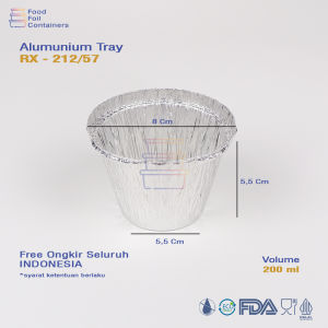 ALUMUNIUM FOIL TRAY 212/57 ZUPPA SOUP KLAPPERTART CREAM SOUP CUP CAKE isi 10 pcs