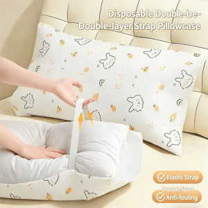 ROUGH SUCCESSFUL77RO7 2Pcs/Pack Double Layer Disposable Pillowcase Premium Thickened Soft Breathable Pillow Cover Effortless Hygiene Bedding Covers Hotel Travel