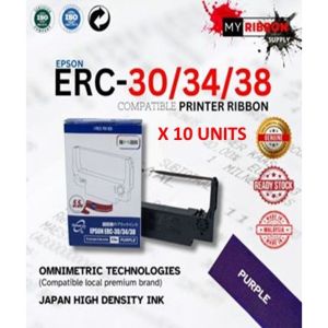 COMPATIBLE DOT MATRIX EPSON ERC 30/34/38 PRINTER RIBBON (PURPLE) x 10 UNITS