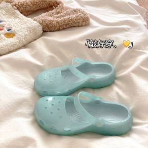 New Summer Women Crystal Ballet Clogs Round Toe Cute Sweet Japanese EVA Anti-slip Sandals Travel Daily Commute Student Slides H260729