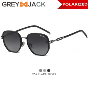 Grey Jack Kacamata Hitam Sunglasses Polarized Lens Anti Silau UV400 Bahan Metal Model Kotak Keren 31942