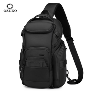 OZUKO Business Commuter Mens Chest Bag Fashion Multi-functional Shoulder Bag Lightweight Travel Waterproof Crossbody Bag2026