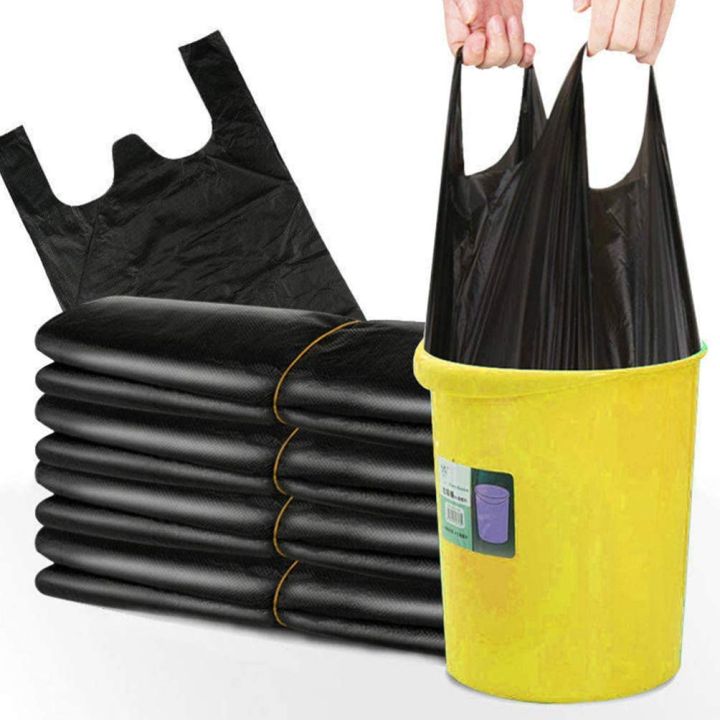 50Pcs Trash bag Thicken Plastic Waste Garbage Bags Black