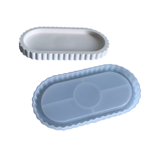 Sturdy Silicone Oval Striped Tray Mold Serving Plate Perfect For Resin Crafts And Individualized Handmade Creations