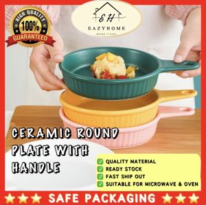 SUPERRCUP CERAMIC SOLID COLOR ROUND STRIPED PLATE WARNA WARNI CERAMIC BENTUK BULAT OVEN & MICROWAVE