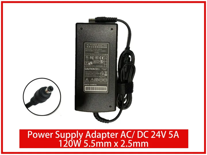 Power Supply Adapter AC/ DC 24V 5A 120W 5.5mm x 2.5mm
