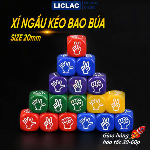 COMBO 5 viên xí ngầu Oẳn Tù Xì Kéo Bao Búa size 20mm nhiều màu trò chơi giảm stress XN-KBB20