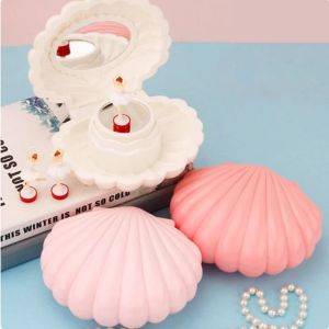 ZYJC With Mirror Shell Rotating Music Box Shell Shape Cute Jewelry Box Creative Plastic Dancing Girl Music Box Girlfriend
