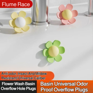 New Style Cartoon Flower Cute Wash Basin Overflow Hole Plug Wash Basin Side Leaking Silicone Sealing Cover Accessories新款卡通小花孔塞