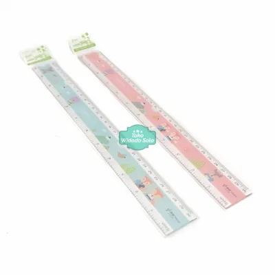 Penggaris 30cm Plastik Mika Tebal Fancy Mistar Plastic Straight Ruler - 1 Buah