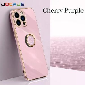 New Case OPPO A96 5G Luxury Plating Ring Holder Casing Silicone Stand Back Cover