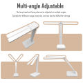 Double Head Desk Lamp LED Rechargeable Table Light Touch Dimmable Foldable Eye-Care Reading Lamp for Office Study Work Cordless Modern Blue. 