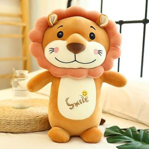 Gối Ôm Hình Sư Tử Smile Vải Nhung Cao Cấp Mềm Mịn HADA