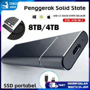 SSD Laptop Portable SSD Eksternal 4TB USB 3.0 Type-C  ssd portable eksternal hp solid state drive