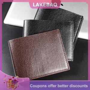 【LAKEBAO】 Người Đàn Ông Của Ví Da Người Đàn Ông Ví Cao Cấp Sản Phẩm Nhân Tạo Da Ví Cho Người Đàn Ông Ngắn Màu Đen Walet Portefeuille Homme
