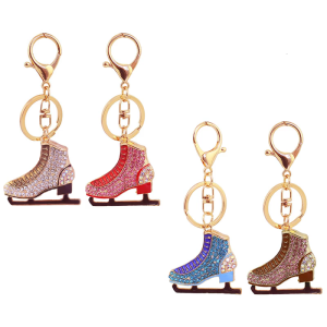 Glittering Skate Shoe Key Holder Corrosion Resistant Alloy Construction Secure Snap Hook Lightweight Carry Essential For Athletes
