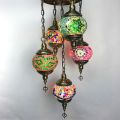 5-Heads Pendant Lights Bedroom Chandelier Retro Style Balcony Hotel Turkish Handmade Hanging Lamp. 