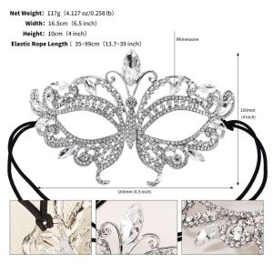 XUECHUANGYING Veil Rhinestone Tassel Full Face Facial Jewelry Accessories Elegant Masquerade Jewelry Masquerade Photo Prop