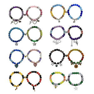 Elegant Magnetic Couple Bracelets Featuring Heart Designs Comfortable Wear High Elasticity Material for Couples