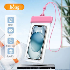 JACIRCLE Túi chống nước IPX8 trong suốtcảm ứng cực nhạyBảo Vệ Điện Thoại Dưới Nướcnhận diện Face ID/Vân tay
