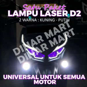 LAMPU TEMBAK MOTOR LASER D2 TINGGAL PASANG LAMPU SOROT D2 LASER SUPER TERANG PNP