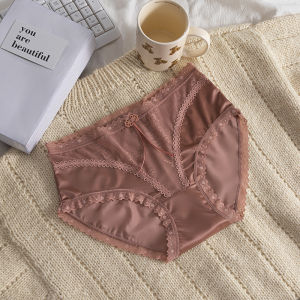 กางเกงในผ้าซาติน คุณภาพดี แต่งขอบลูกไม้ ใส่สบาย สวย เซ็กซี่ ไม่ผิดหวัง รุ่น 0017