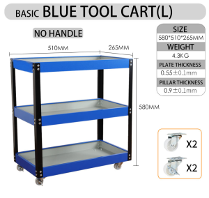 REAIM Troli Bengkel Rak 3 Susun Trolly Trolley Troli Kapasitas bantalan 150kg Perkakas Multifungsi Tinggi lapisan tunggal 295mm