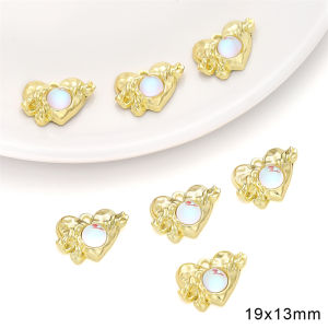 1ชิ้นจี้รูปหัวใจอัลลอยสีทองเพชรสำหรับ Handmate เครื่องประดับสร้อยข้อมือสร้อยคอเครื่องประดับ