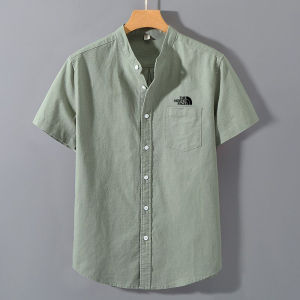 New fashion The North▔Face solid color business casual shirt for men short sleeve quick drying breathable Tee Top