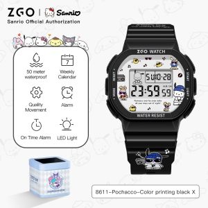 Zgo Sanrio Kuromi Đồng Hồ Cho Trẻ Em 50M Không Thấm Nước Điện Tử Nam Nữ Đồng hồ thể thao Sinh Viên Đồng hồ nữ quà tặng sinh nhật 8611