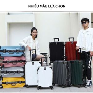Combo 2 Vali Kéo Khung Nhôm Đựng Quần Áo Đi Du Lịch Size 24- 20 inch Chất Liệu PC Nhẹ Cao Cấp BH 5 Năm