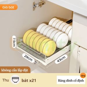 Lifinity Kệ Để Đồ Tủ Bếp Đa Năng Inox Kệ Bát Đĩa Kệ Đựng Gia Vị Sơn Tĩnh Điện Trắng Có Ray Trượt