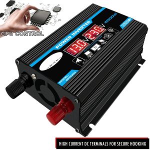 power inverter 4000w inverter dc to ac solar power inverter 4000w Car Inverter Pure Sine Wave Power Car Home Appliances 12V To 220V High-power Supply Boost Smart Converter
