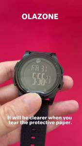 นาฬิกาดิจิตอลผู้ชายแบบบางเฉียบ สไตล์มินิมอล กีฬา กันน้ำ พร้อมหน้าจอแสดงผลมุมกว้าง สายยาง นาฬิกาข้อมือสำหรับผู้ชาย
