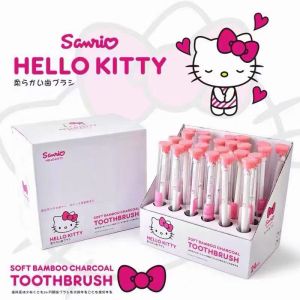 [Sg Ready Stocks] Sanrio Activated Carbon Bamboo Charcoal Soft Toothbrush Ultra-Fine Soft Toothbrush portable and good for Traveling / Kitty Kuromi Melody