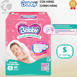 [Có KM Kèm] Bobby Tã Quần Mở Một Bên Bobby size NB-70 Miếng /Bobby size S-80 Miếng